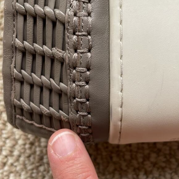 Vince Stafford Platform Sneakers Loafers Leather Slip On Woven Women’s 8.5 Gray - Picture 10 of 17